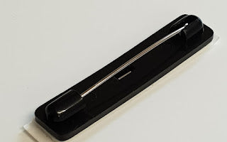 Badge Pins Adhesive Plastic Bar Pin, Black with Adhesive (Slimline) BP2220B