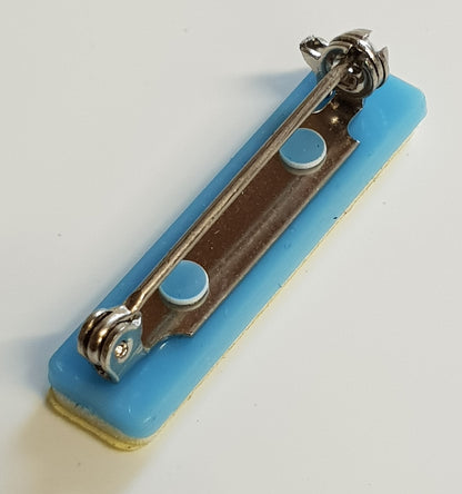 Badge Pins Adhesive Metal Bar Pin, Mounted on Plastic with Adhesive