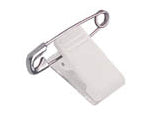 Badge Pins Adhesive Plastic Clip White with Safety Pin and Adhesive