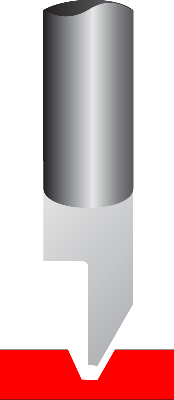 Engraving Cutters Carbide / HSS (AC125-QR-FLX-.010') Solid Carbide Quater Round Cutters